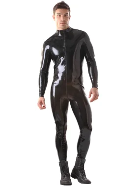 Front Through Zip Latex Catsuit For Men