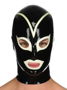 Black Latex Hood With White Trim