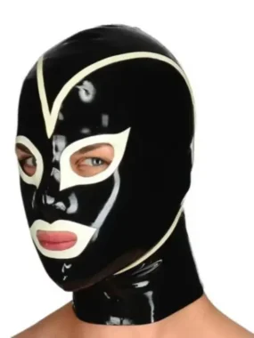 Black Latex Hood With White Trim