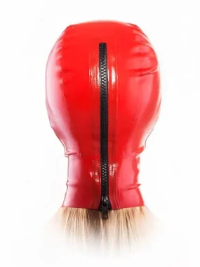 Red Big Eyes Latex Hood with Black Trim Red Big Eyes Latex Hood with Black Trim
