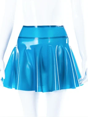 Latex High Waist Skater Skirt