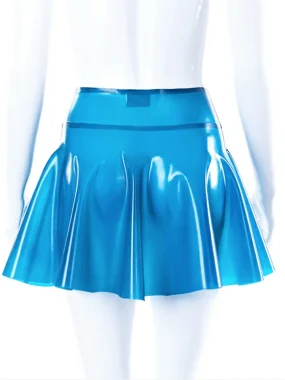 Latex High Waist Skater Skirt