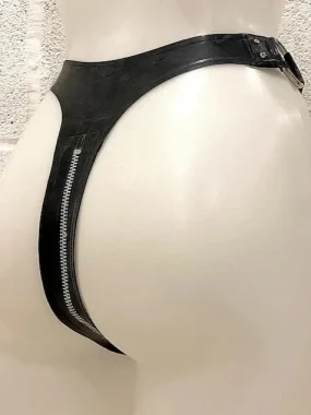 Black Latex Panties with O-Ring