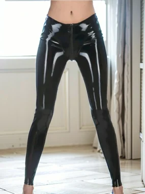 Glossy Latex Leggings with Slim Fit Design
