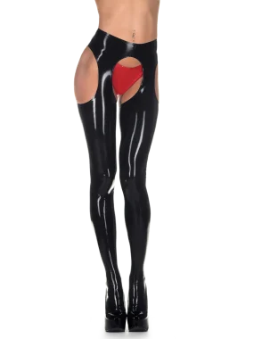 Latex Cut-Out Suspender Tights