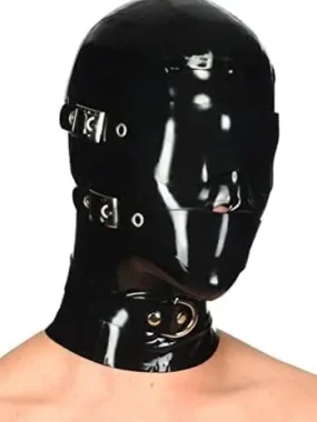Latex Hood with Neck Buckle Strap