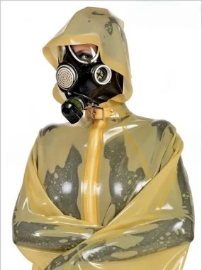 Latex Hooded Long Flared Cape