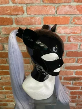 Latex Pigtail Cat Hood
