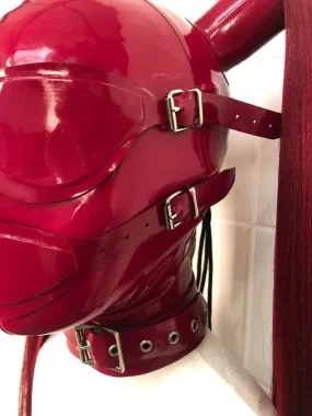 Latex Bondage Pigtail Hood