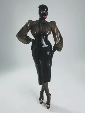 Latex Helena midi skirt