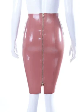 Latex Pencil skirt with full back zipper