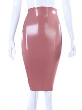 Latex Pencil skirt with full back zipper