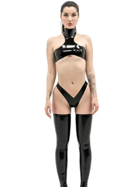 Latex High Neck Top And High-Cut Thong Pola
