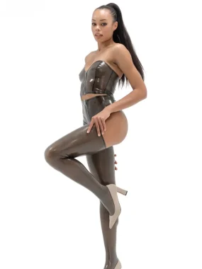 Latex Top and High-Waist Panties set