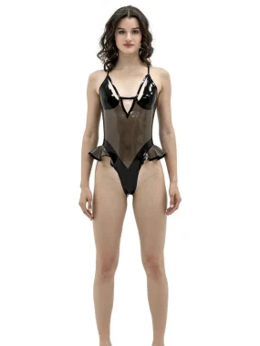 Latex Bodysuit with frill