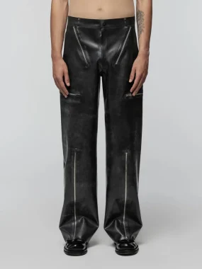 Latex low-waist loose pants