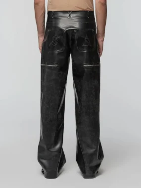 Latex low-waist loose pants