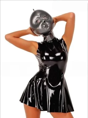 Latex Inflatable Rubber Hood With Studded Lens Eyes