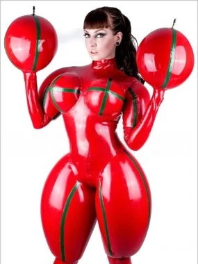 Latex Inflated Rubber Doll Catsuit
