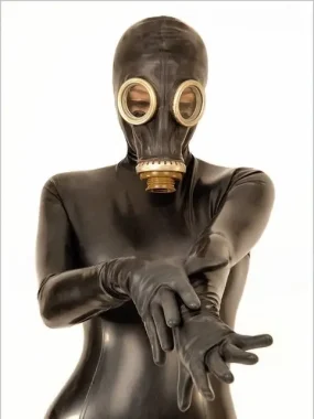 Latex MALE FIT RUSSIAN GAS MASK TOTAL ENCLOSURE RUBBER CATSUIT