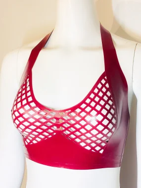 Soutien-gorge dos nu en latex à losanges