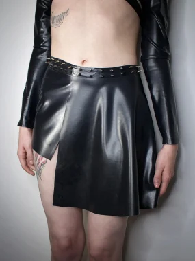 Latex Layered Split Skirt
