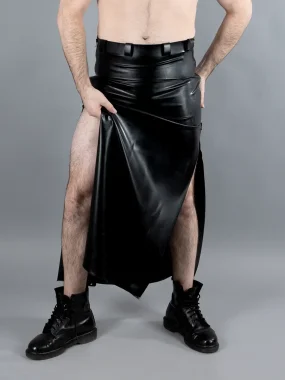 Latex Black Split Skirt