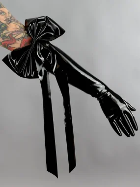 Latex Elbow Gloves With Large Bow