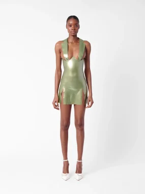 Latex Chambers Dress Dollar Bill Green