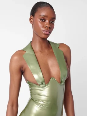 Latex Chambers Dress Dollar Bill Green