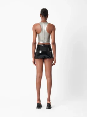 Latex Manhattan Mini Skirt Black