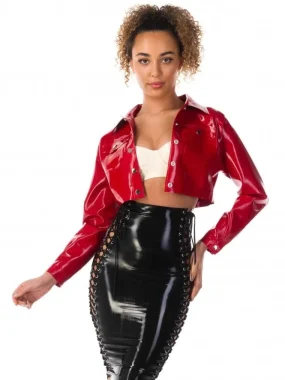 Latex Kim Cropped Rubber Jacket