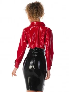 Latex Kim Cropped Rubber Jacket