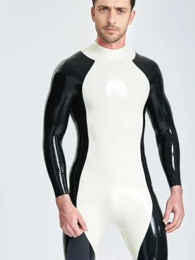 Contrast Design Latex Full Catsuit