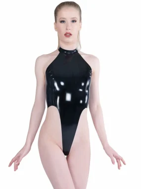 Latex bodysuit with high cuts