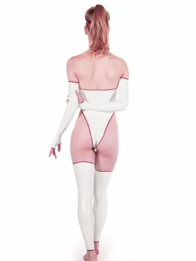 Latex nurse bodysuit set