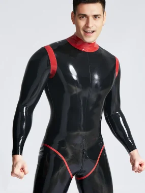 Latex Oberon Catsuit with Red Trim