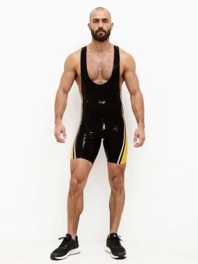 Latex Two Tone Bodysuit with Double Stripes