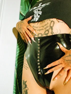 Latex Spiky Thong