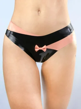 Latex Briefs With Cross Waist In Contrast Colours