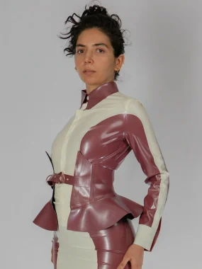 Latex sophisticated long-sleeved blouse