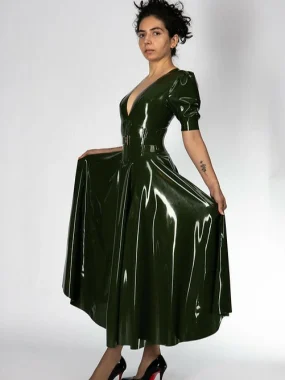 Latex Circle skirt corseted gown