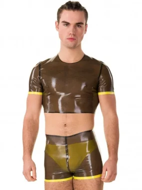 Latex Remi Cropped Rubber T-Shirt